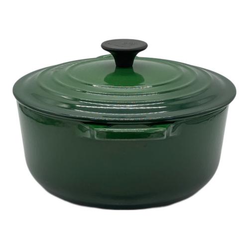 LE CREUSET (ルクルーゼ) 両手鍋 約直径20cm グリーン