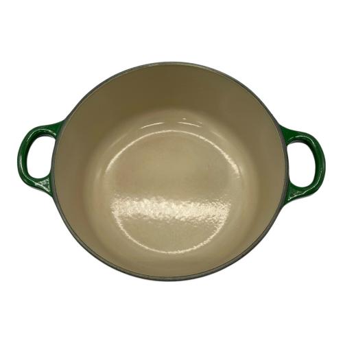 LE CREUSET (ルクルーゼ) 両手鍋 約直径20cm グリーン