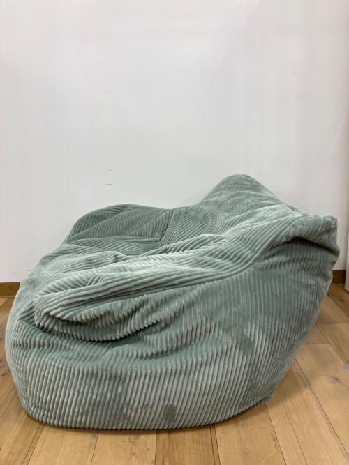 LOOSY コーデュロイビーズクッション オットマン付 幅95cm×奥行き90cm×高さ60cm グリーン