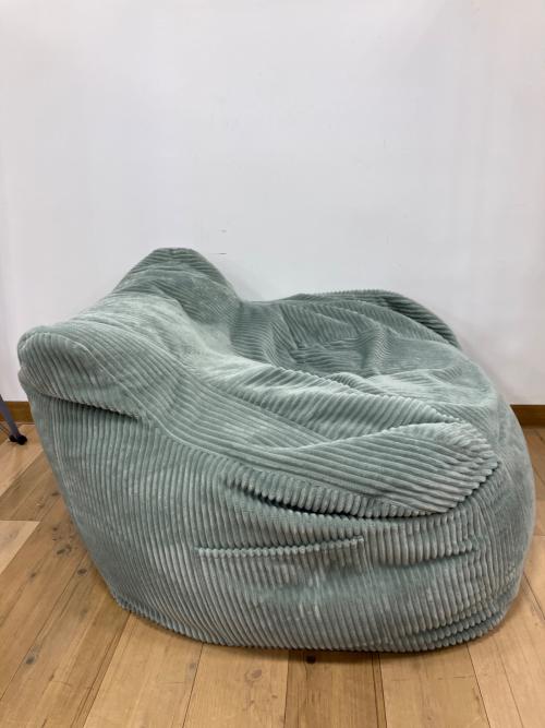 LOOSY コーデュロイビーズクッション オットマン付 幅95cm×奥行き90cm×高さ60cm グリーン