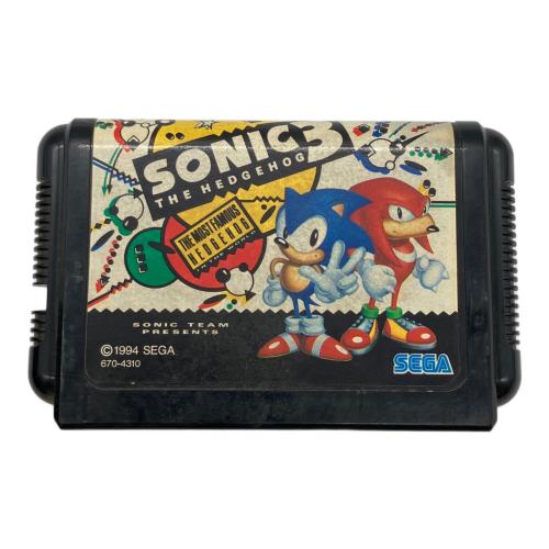 ソニック・ザ・ヘッジホッグ3 メガドライブ用ソフト 箱・本体ヨゴレ有 -