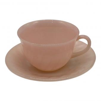 Fire King (ファイヤーキング) カップ&ソーサー ピンク ツイスト模様