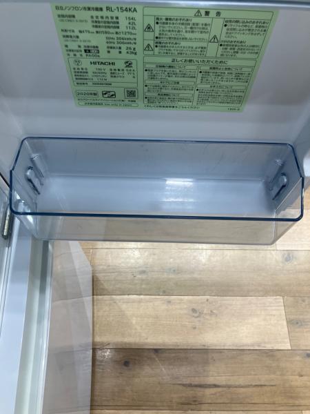美品セット/2020年製/HITACHI冷蔵庫154L/SHARP洗濯機6kg HITACHI (ヒタチ) 2ドア冷蔵庫 RL-154KA 2020年製 200509798W 154L