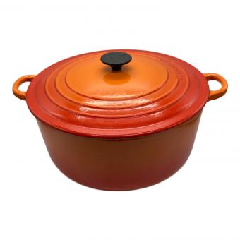 LE CREUSET (ルクルーゼ) 両手鍋 オレンジ シグニチャー ココット・ロンド