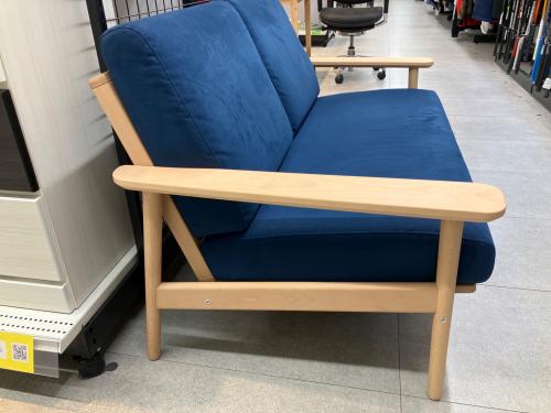 karimoku (カリモク) 2人掛けソファー ブルー×ナチュラル  WD43026449 ファブリック