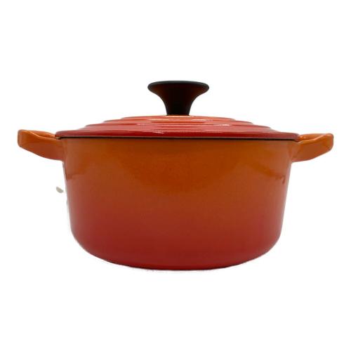 LE CREUSET (ルクルーゼ) 両手鍋 16cm オレンジ ココット・ロンド