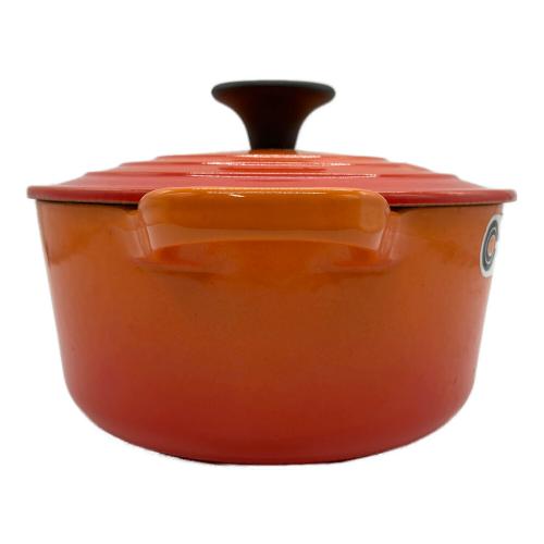 LE CREUSET (ルクルーゼ) 両手鍋 16cm オレンジ ココット・ロンド