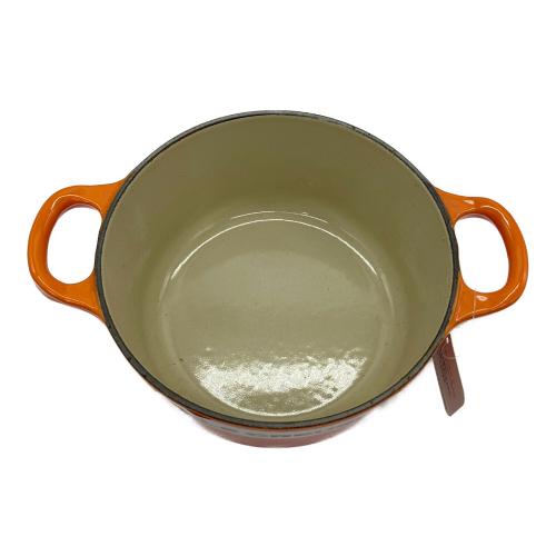 LE CREUSET (ルクルーゼ) 両手鍋 16cm オレンジ ココット・ロンド
