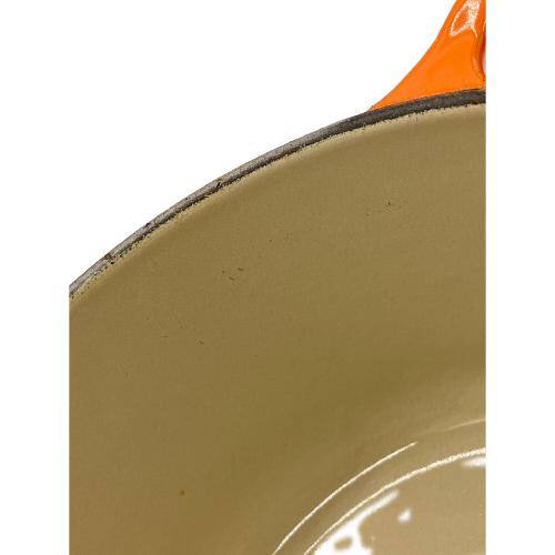 LE CREUSET (ルクルーゼ) 両手鍋 16cm オレンジ ココット・ロンド