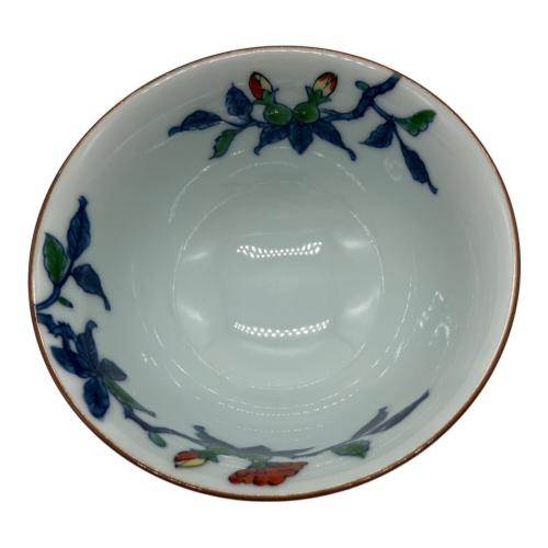 源右衛門窯 (ゲンエモンガマ) 染錦柘榴絵飯碗