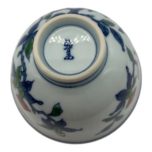 源右衛門窯 (ゲンエモンガマ) 染錦柘榴絵飯碗