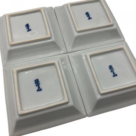 源右衛門窯 (ゲンエモンガマ) 銘々皿 赤呉須花鳥 5Pセット｜トレファク