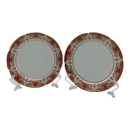 其泉 (キセン) プレート 鹿鳴館 赤濃金彩唐草 2Pセット