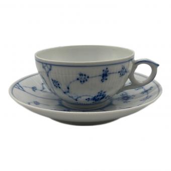 ROYAL COPENHAGEN (ロイヤル・コペンハーゲン) ティーカップ&ソーサー 付着有 ブルーフルーテッド・プレイン
