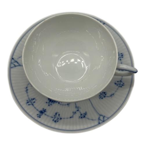 ROYAL COPENHAGEN (ロイヤル・コペンハーゲン) ティーカップ&ソーサー 付着有 ブルーフルーテッド・プレイン