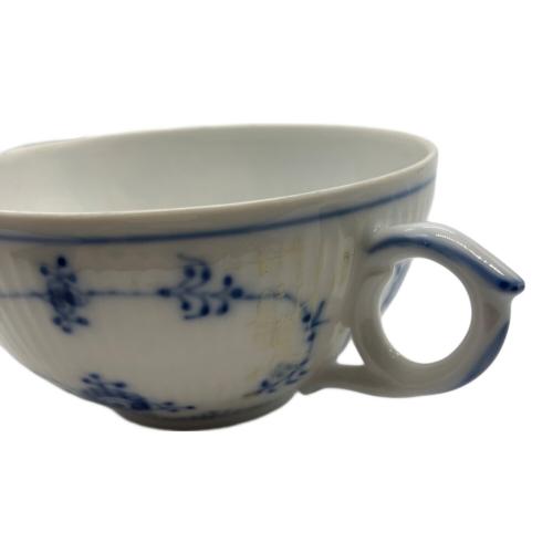 ROYAL COPENHAGEN (ロイヤル・コペンハーゲン) ティーカップ&ソーサー 付着有 ブルーフルーテッド・プレイン
