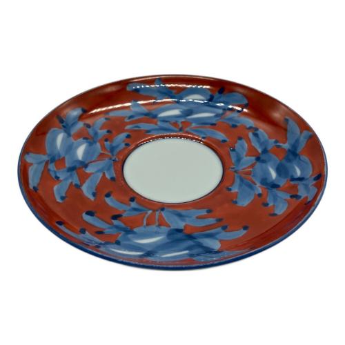 源右衛門窯 (ゲンエモンガマ) コーヒーカップ&ソーサー 赤濃牡丹絵 朝杯