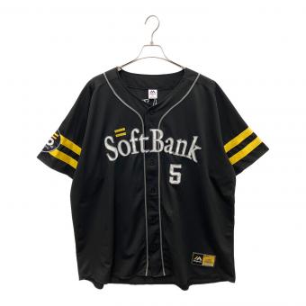 福岡ソフトバンクホークス (フクオカソフトバンクホークス) 応援グッズ SIZE 2XL ブラック Majestic社製 ユニフォーム 山川 #5