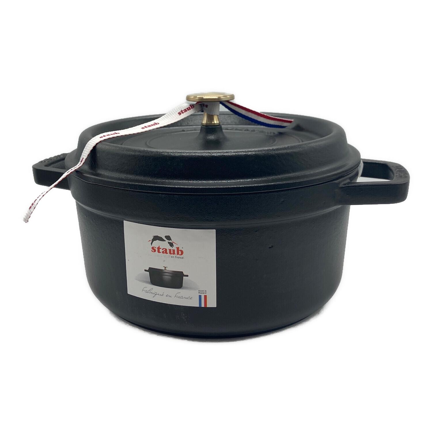 STAUB 両手鍋 ブラック 約22cm Staub (ストウブ) 両手鍋 ブラック 1102225 ピコ ココット ラウンド