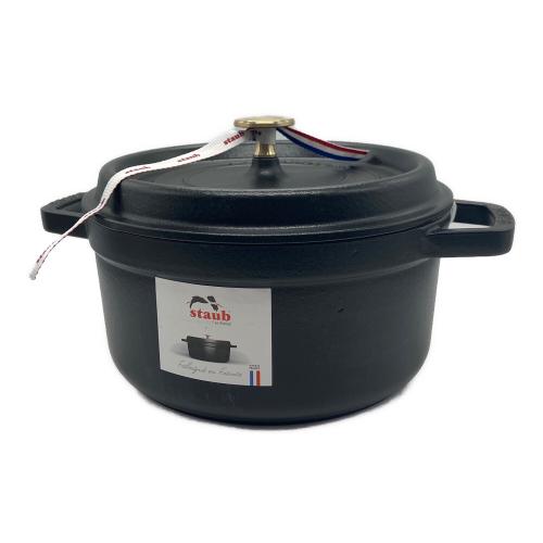 Staub (ストウブ) 両手鍋 ブラック 1102225 ピコ ココット ラウンド 22cmホーロー鍋