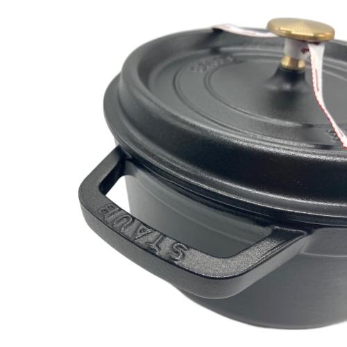 STAUB 両手鍋 ブラック 約22cm 正規品STAUB 両手鍋 22cm ブラックストウブ マルチノブチキン付
