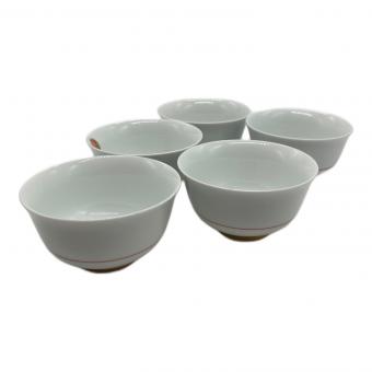 深川製磁 (フカガワセイジ) 湯呑み揃え 寿赤絵 仙茶碗揃