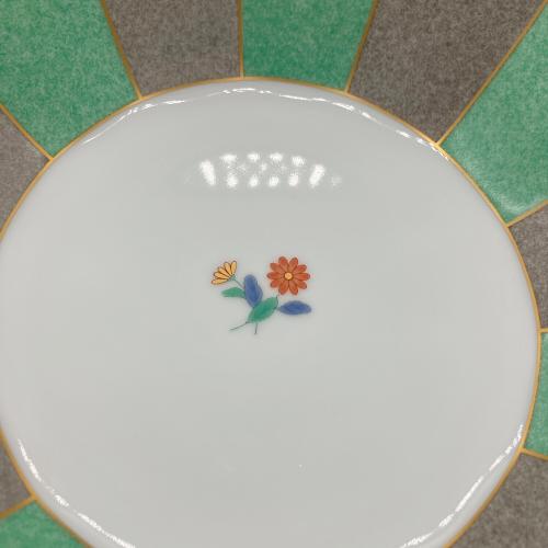 香蘭社 (コウランシャ) 菓子鉢 榛摺山葵色地紋 小菊