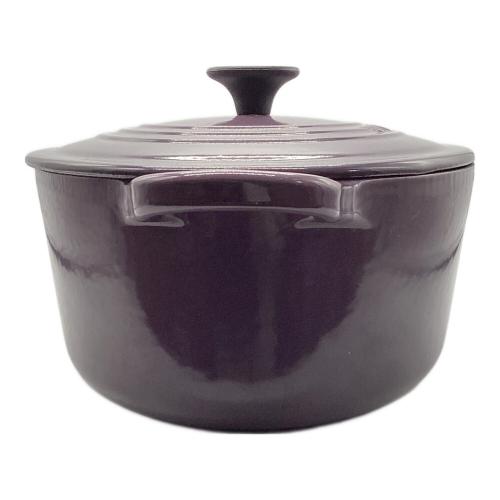 LE CREUSET (ルクルーゼ) 両手鍋 25㎝ パープル ココット・オーバル
