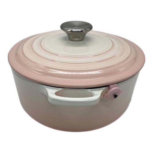 LE CREUSET ピンク 両手鍋 20センチ LE CREUSET (ルクルーゼ) 両手鍋 20cm ピンク ココット・ロンド
