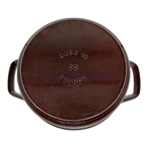 Staub (ストウブ) 両手鍋 22cm ダークブラウン