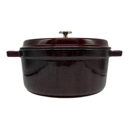 Staub (ストウブ) 両手鍋 24cm ダークブラウン ココットラウンド