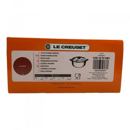 LE CREUSET (ルクルーゼ) 両手鍋 20cm カイエン ココット・ロンド
