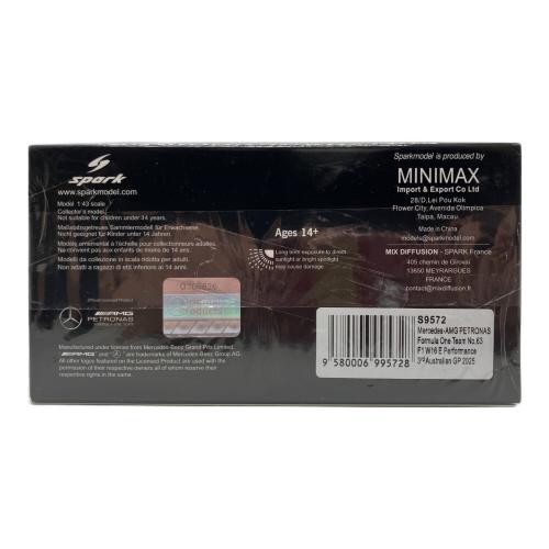 SPARK (スパーク) 1/43 Mercedes Mercedes-AMG PETRONAS Formula One Team 3rd Australian GP 2025 George Russell #63 ミニカー