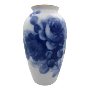 大倉陶園 (オオクラトウエン) 花瓶 ブルーローズ 23cm 箱付