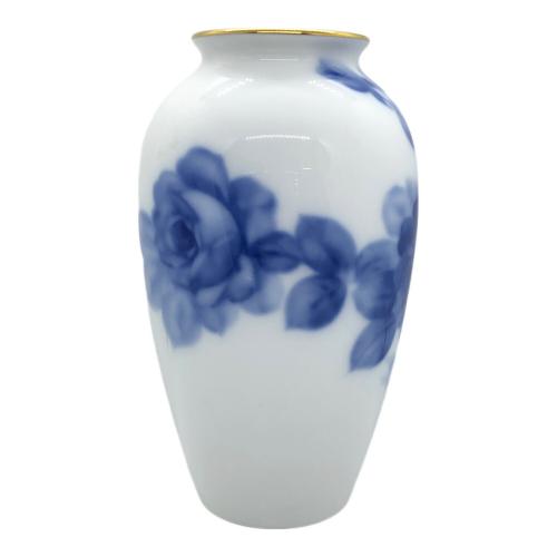 大倉陶園 (オオクラトウエン) 花瓶 ブルーローズ 23cm 箱付
