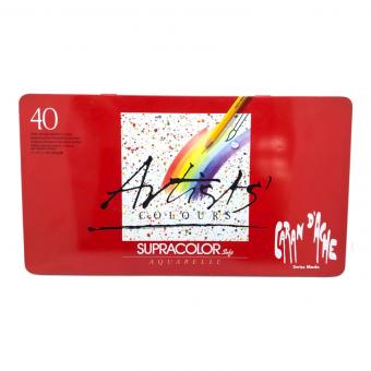 CARAN d'ACHE (カランダッシュ) SUPERCOLOR Soft 水溶性色鉛筆セット 40色 現状品