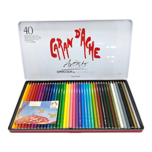 CARAN d'ACHE (カランダッシュ) SUPERCOLOR Soft 水溶性色鉛筆セット 40色 現状品