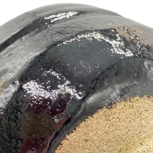 抹茶椀 佐々木松楽(ササキショウラク) 黒楽茶碗 先心