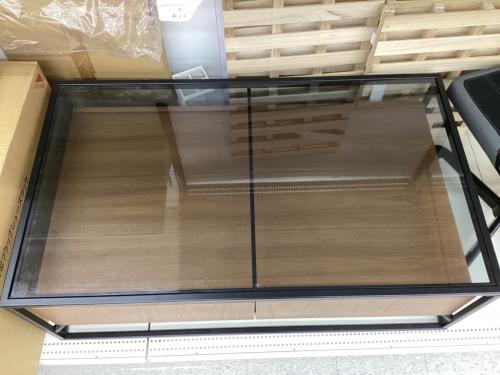 YAMADA (ヤマダ) ガラステーブル ブラウン