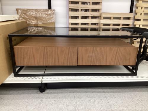 YAMADA (ヤマダ) ガラステーブル ブラウン