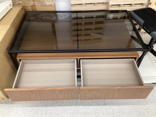 YAMADA (ヤマダ) ガラステーブル ブラウン