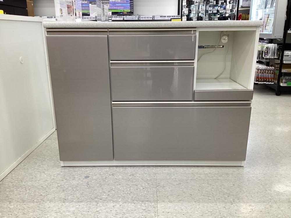 ニトリ キッチンカウンター 幅:約120㎝ シルバー×ホワイト アルミナ2