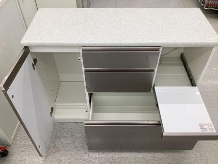 キッチンカウンター アルミナ2 シルバー 120cm ニトリ キッチンカウンター 幅:約120㎝ シルバー×ホワイト アルミナ2