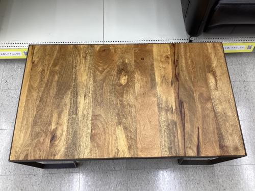 ローテーブル 金属フレーム ブラウン