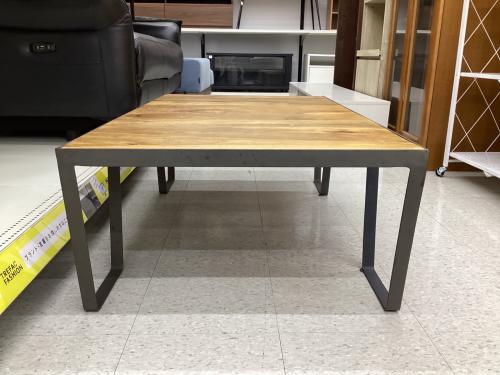 ローテーブル 金属フレーム ブラウン