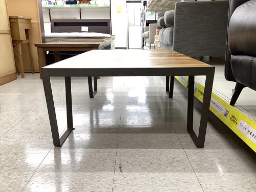 ローテーブル 金属フレーム ブラウン