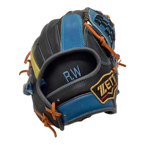 ZETT PRO STATUS 硬式グローブ ブラック×ブルー