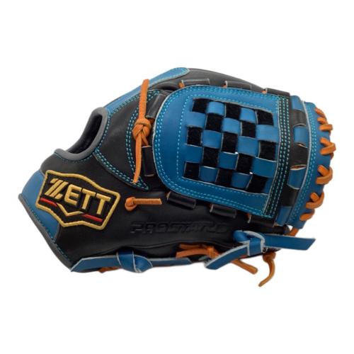 ZETT PRO STATUS 硬式グローブ ブラック×ブルー