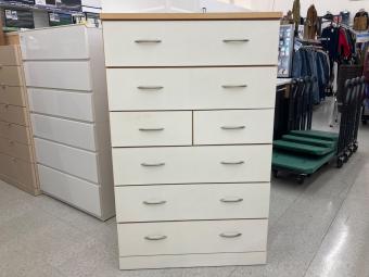 6段チェスト 1 ナチュラル×ホワイト