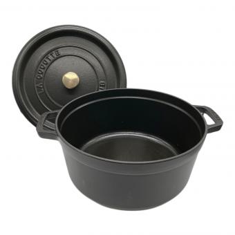 Staub (ストウブ) 鍋 1133825 ブラック COCOTTE RONDE PANIER VAPEUR 26